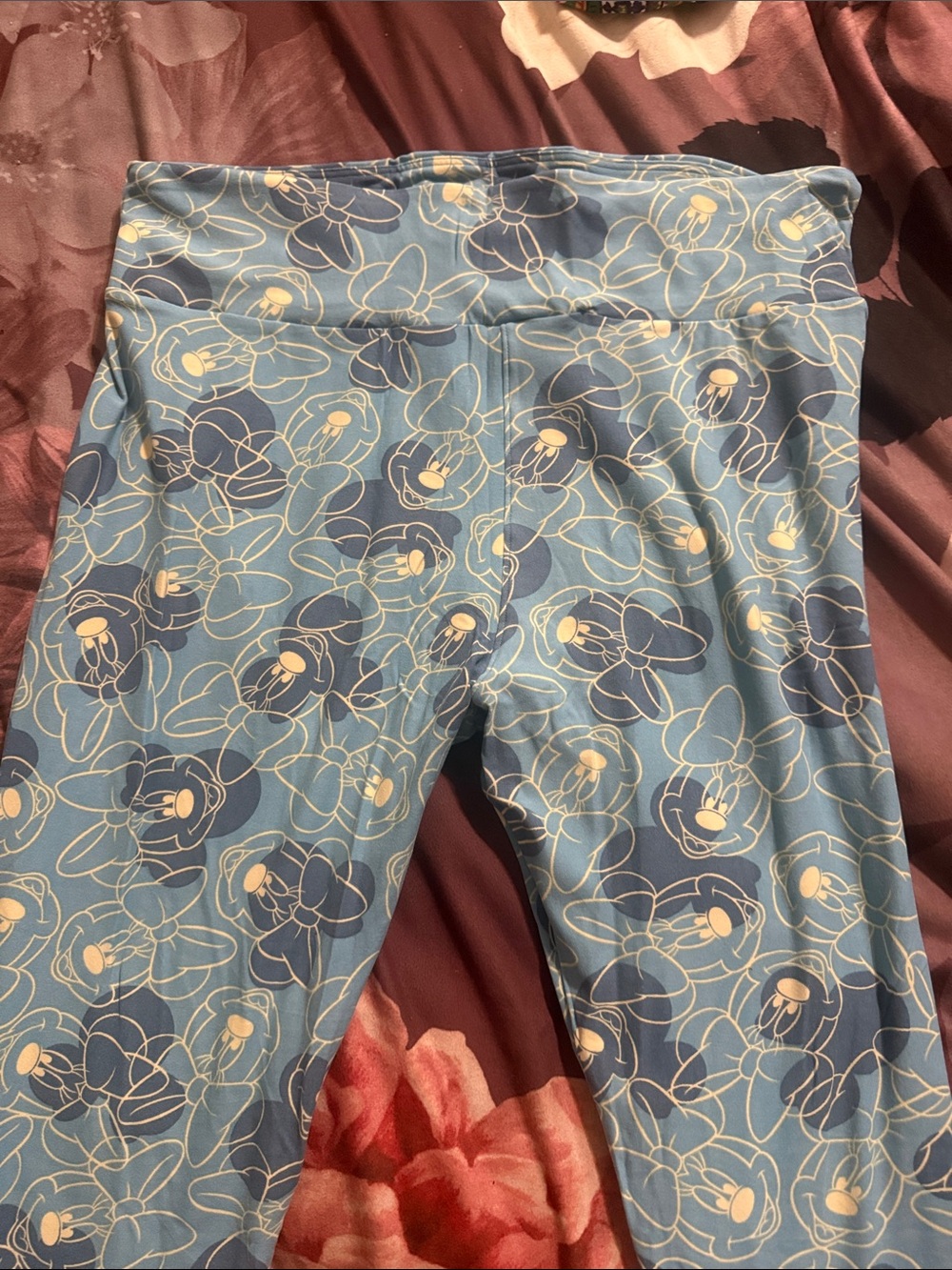 LuLaRoe Light Blue Minnie Mouse Leggings - Picture 2 of 5